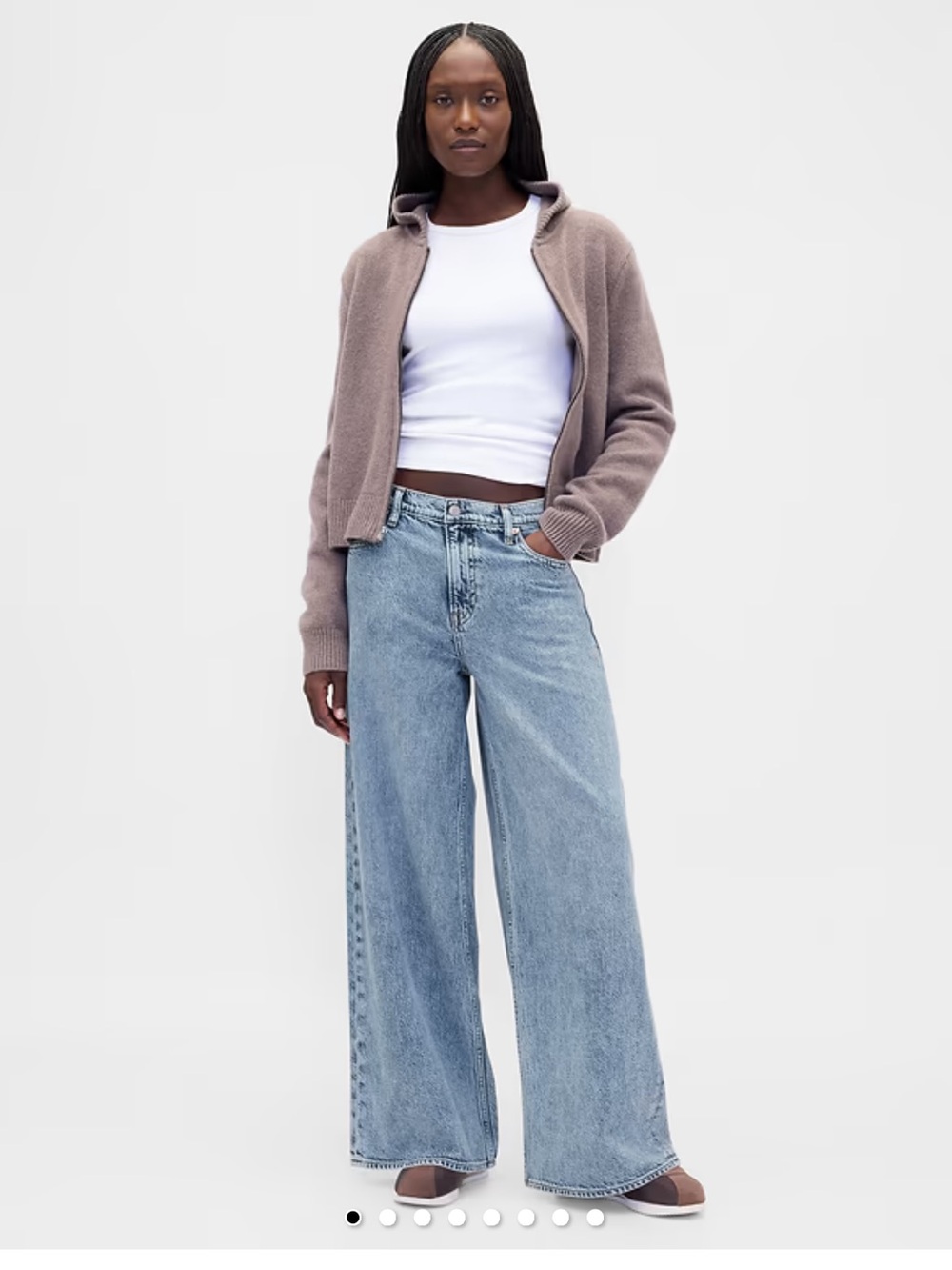 GAP • NWT baggy mid rise ultra soft jeans size 33 16 tall light indigo